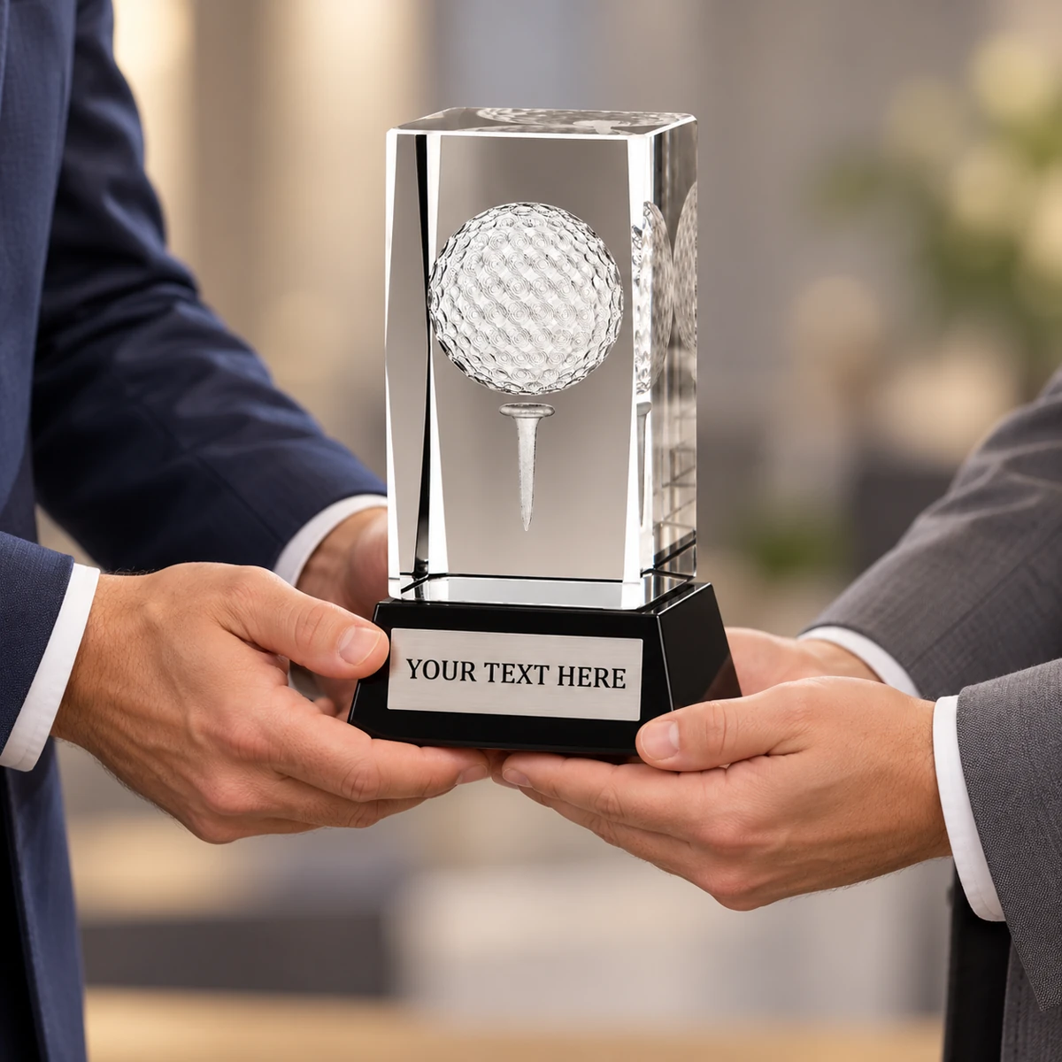 Crystal Golf Ball Trophy - view 3